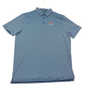US Open 123rd‎ LACC Golf Polo Shirt Mens 2XL Blue Striped Short Sleeve US15123